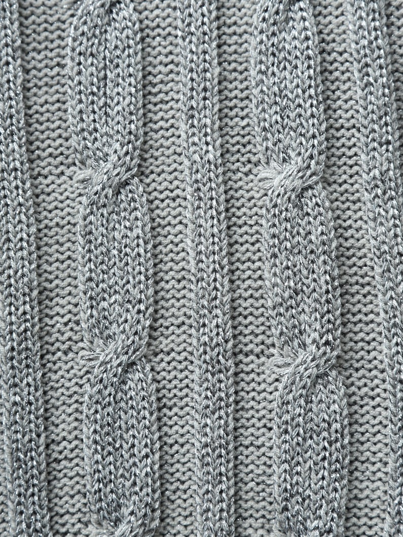 Lame Thread Knit Polo Top 詳細画像 gray 3