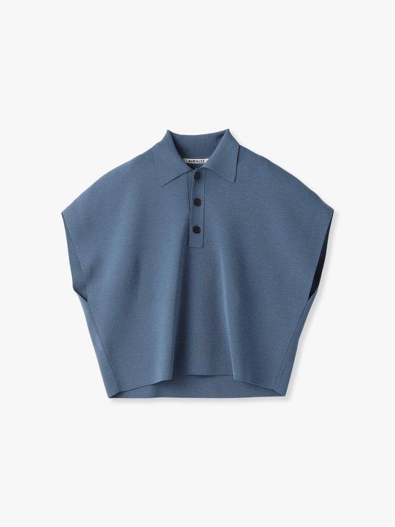 Wool Recycle Polyester High Gauge Polo Shirt 詳細画像 blue 1