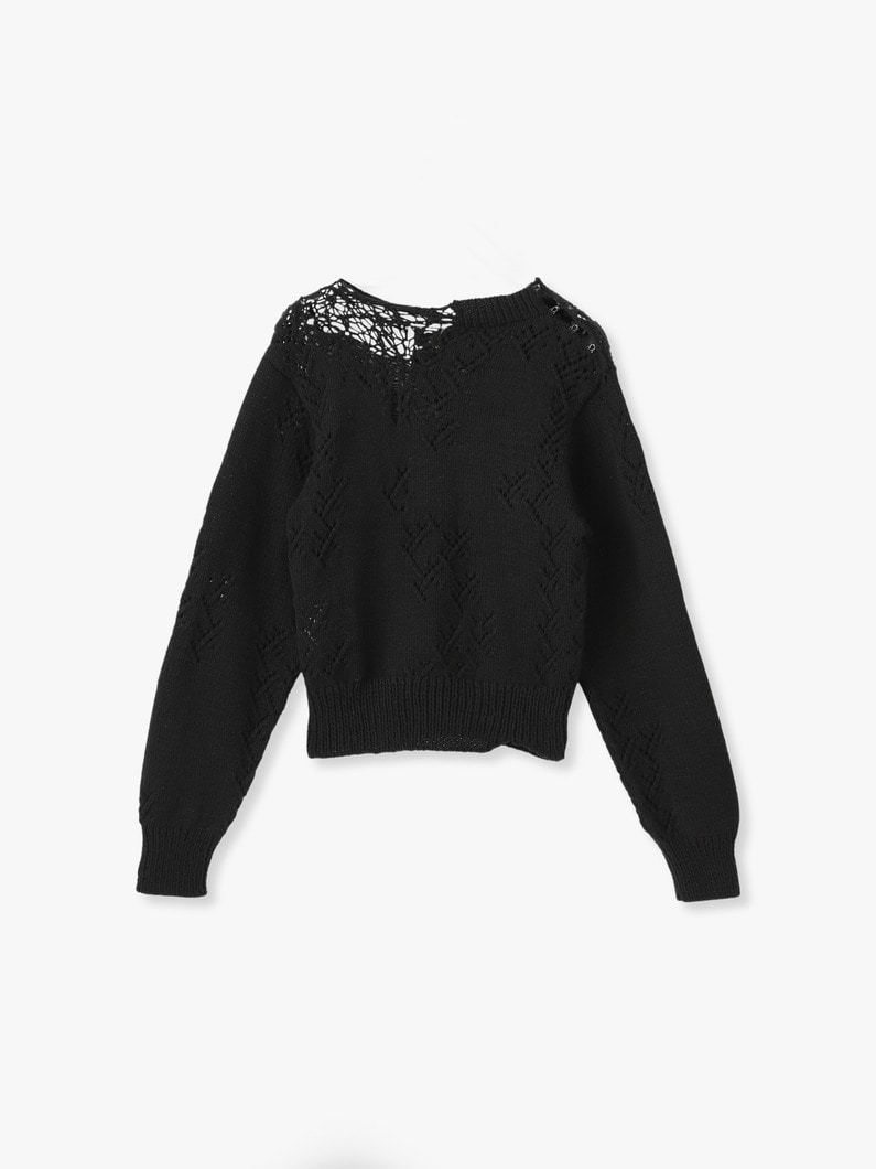 Crushed  Knit Pullover 詳細画像 black 1