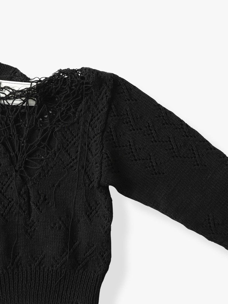 Crushed  Knit Pullover 詳細画像 black 2