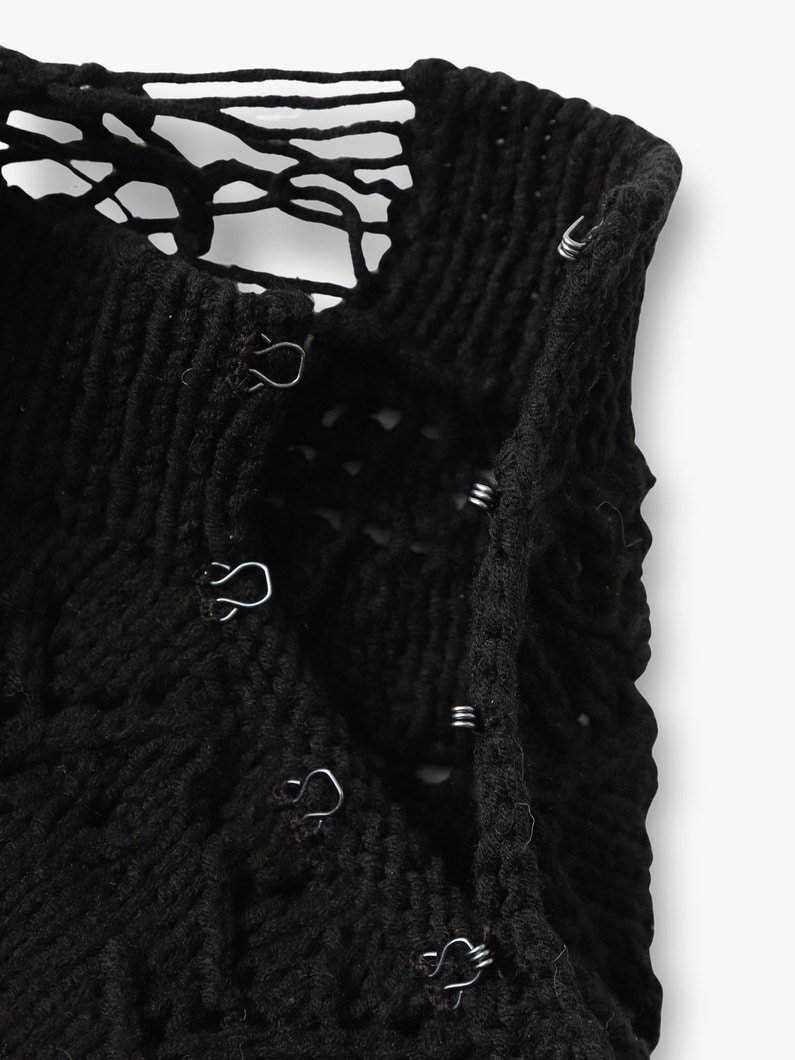 Crushed  Knit Pullover 詳細画像 black 3