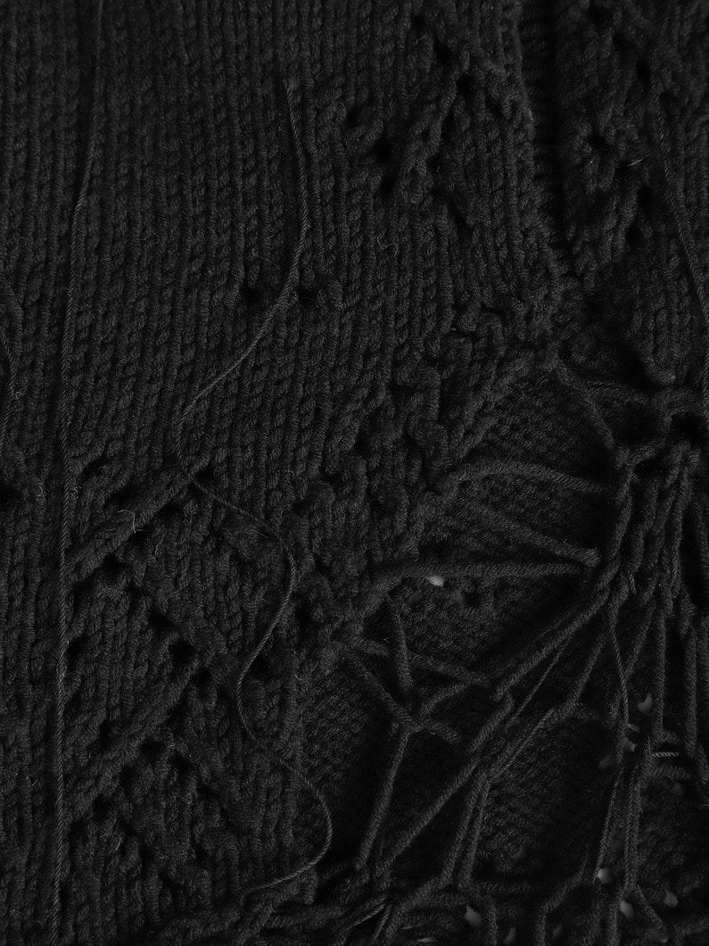 Crushed  Knit Pullover 詳細画像 black 5