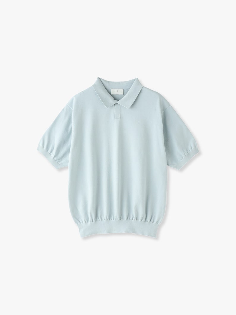 Cotton Polo Shirt 詳細画像 sax 1