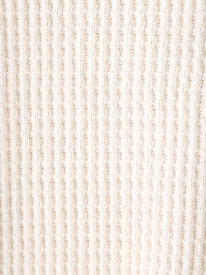 Organic Cotton Waffle Puff Shoulder Pullover 詳細画像 ivory 3