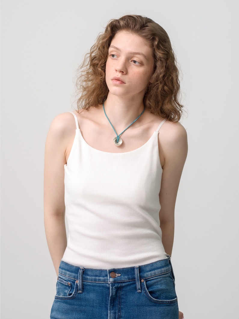 Back Open Rib Cup in Camisole Top 詳細画像 white 1