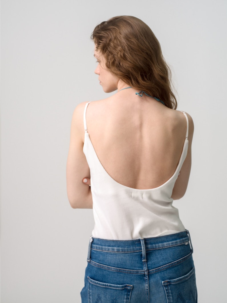 Back Open Rib Cup in Camisole Top 詳細画像 white 3