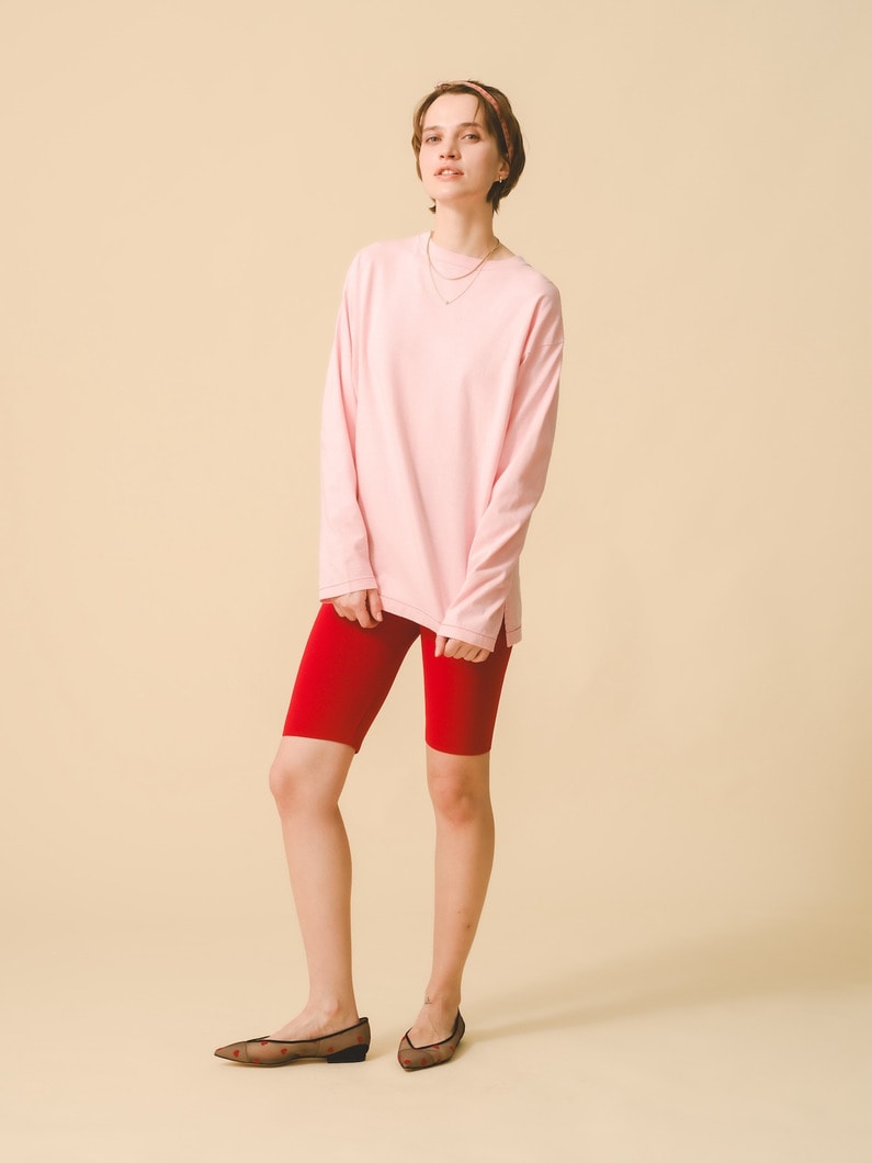 Ollier Long Sleeve Tee (white / pink / navy) 詳細画像 pink 4