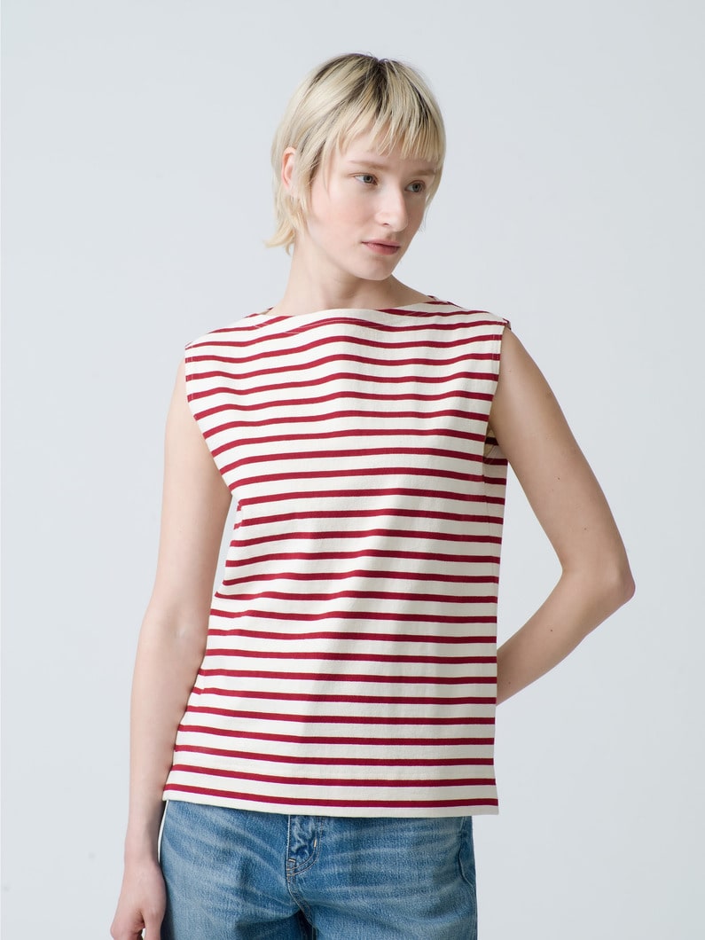 Striped Sleeveless Top (red / blue) 詳細画像 red