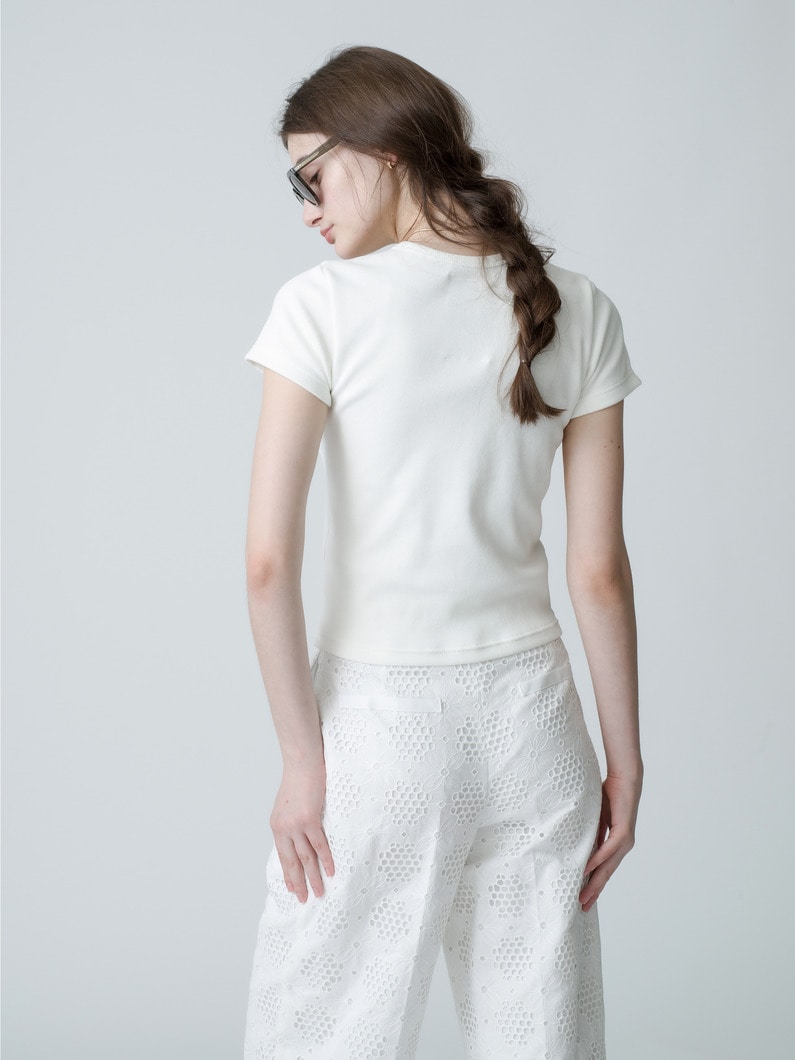 Recycle Polyester Rib Tee 詳細画像 ivory 2