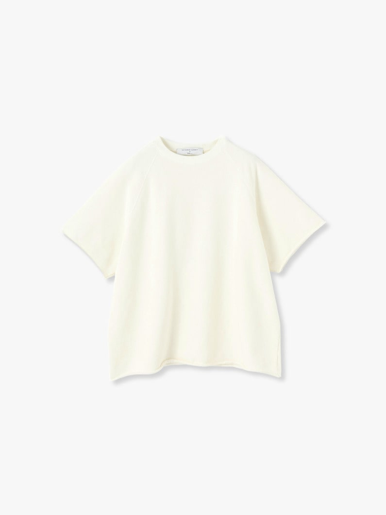 Half Sleeve Cutoff Sweat Shirt 詳細画像 white