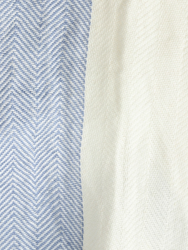 Washi Linen Silk Dry Herringbone Stole 詳細画像 blue 2