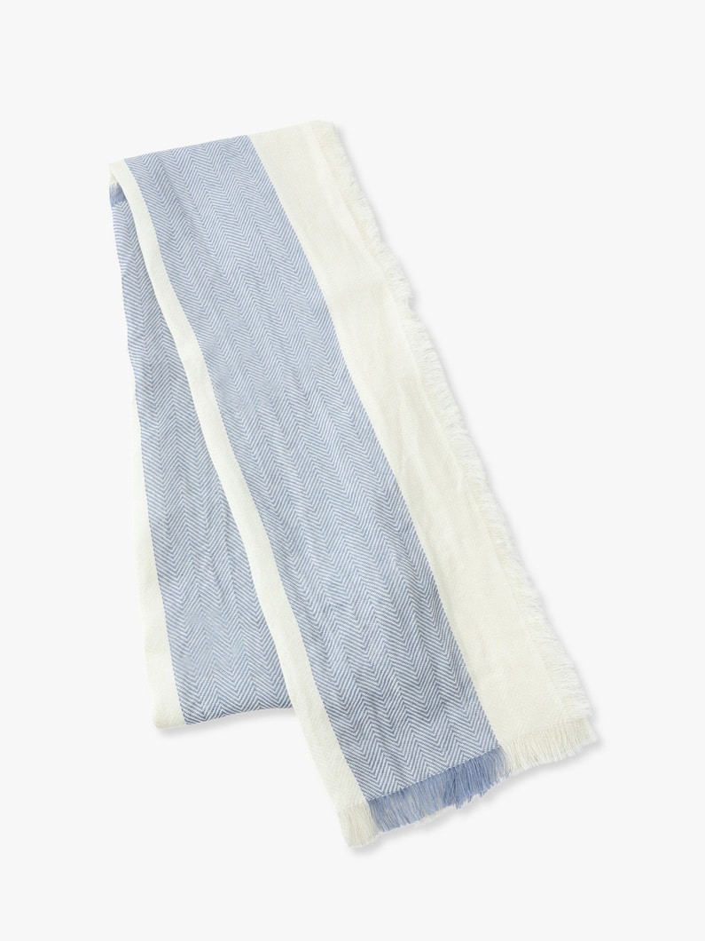Washi Linen Silk Dry Herringbone Stole 詳細画像 blue 1