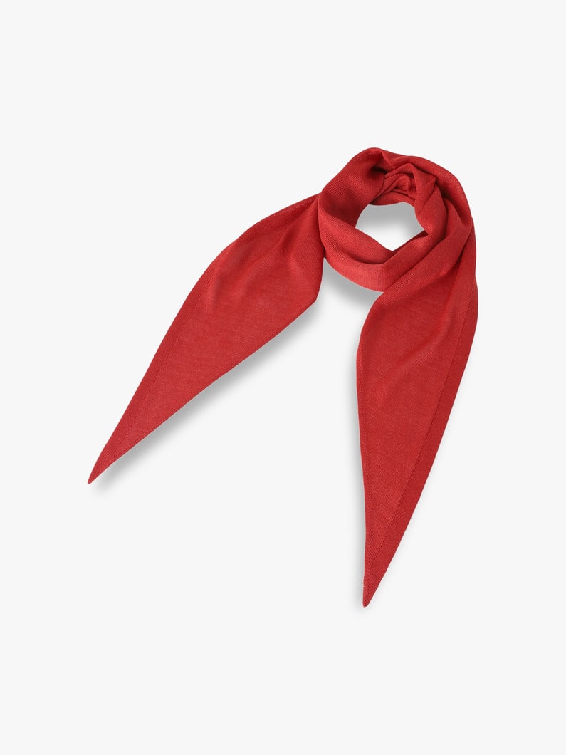Silk Triangle Knit Scarf 詳細画像 red 1