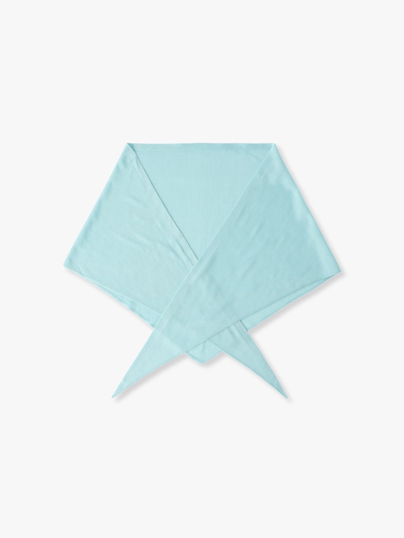 Silk Triangle Knit Scarf 詳細画像 light blue 1