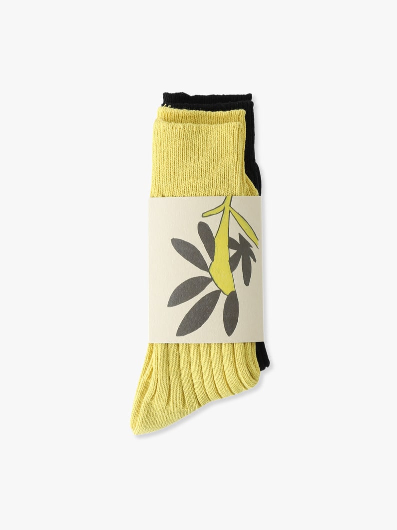 2 Pairs of Recycled Cotton Socks 詳細画像 yellow 1