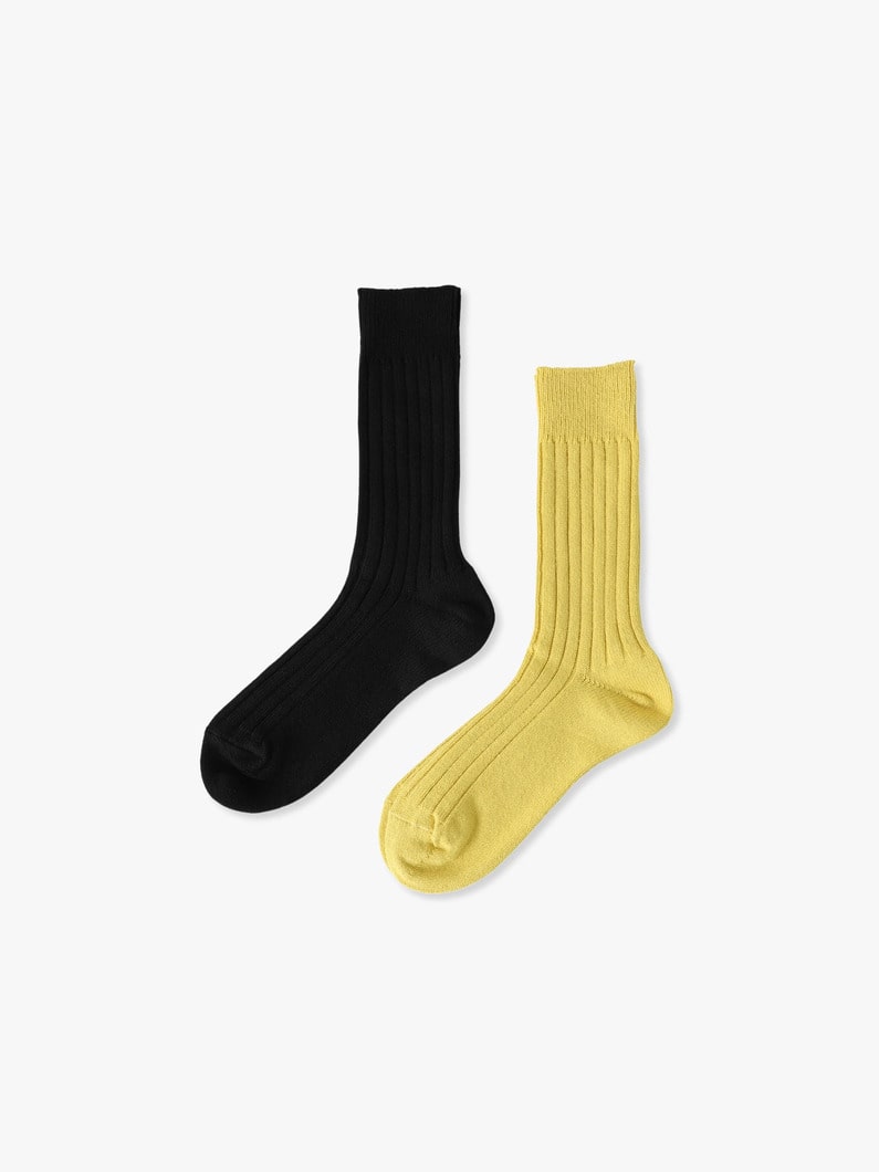 2 Pairs of Recycled Cotton Socks 詳細画像 yellow 2
