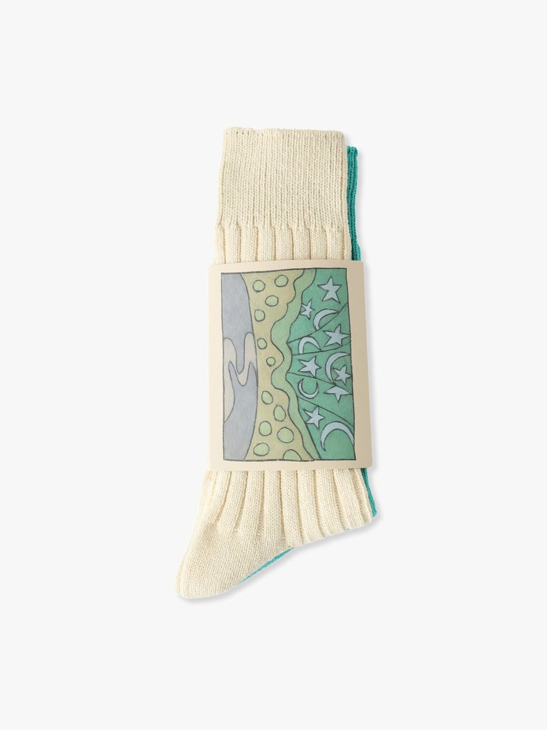 2 Pairs of Recycled Cotton Socks 詳細画像 turquoise 1