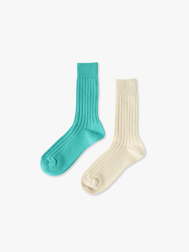 2 Pairs of Recycled Cotton Socks 詳細画像 turquoise 2