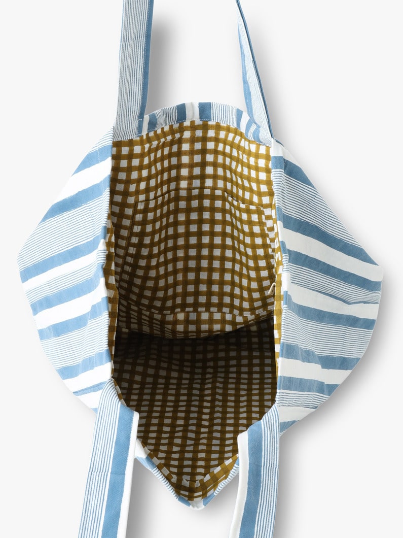 Seaside Striped Small Tote Bag 詳細画像 blue 3