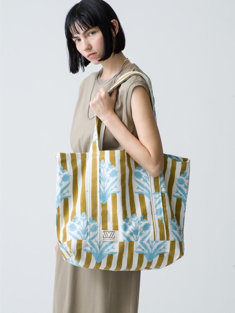 Palladio Stamp＆Thick Striped Small Tote Bag 詳細画像 camel 1