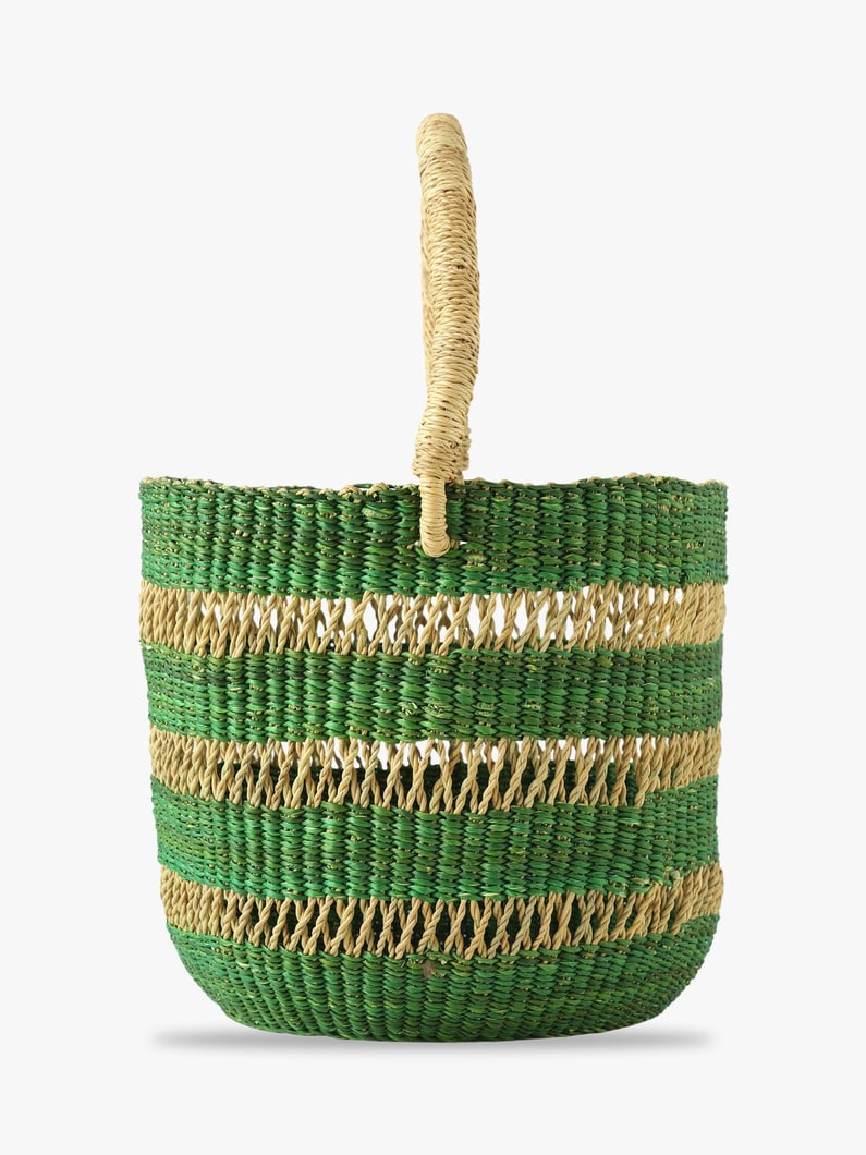 One Handle Striped Basket Bag (green) 詳細画像 green 2
