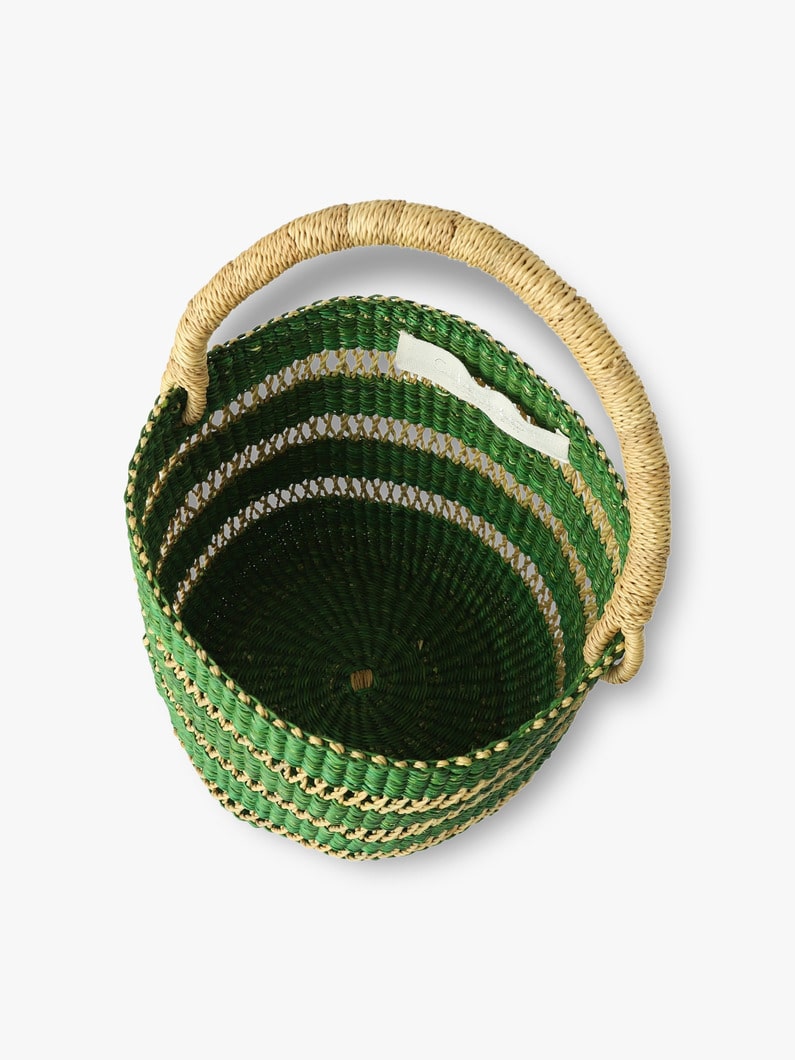 One Handle Striped Basket Bag (green) 詳細画像 green 3