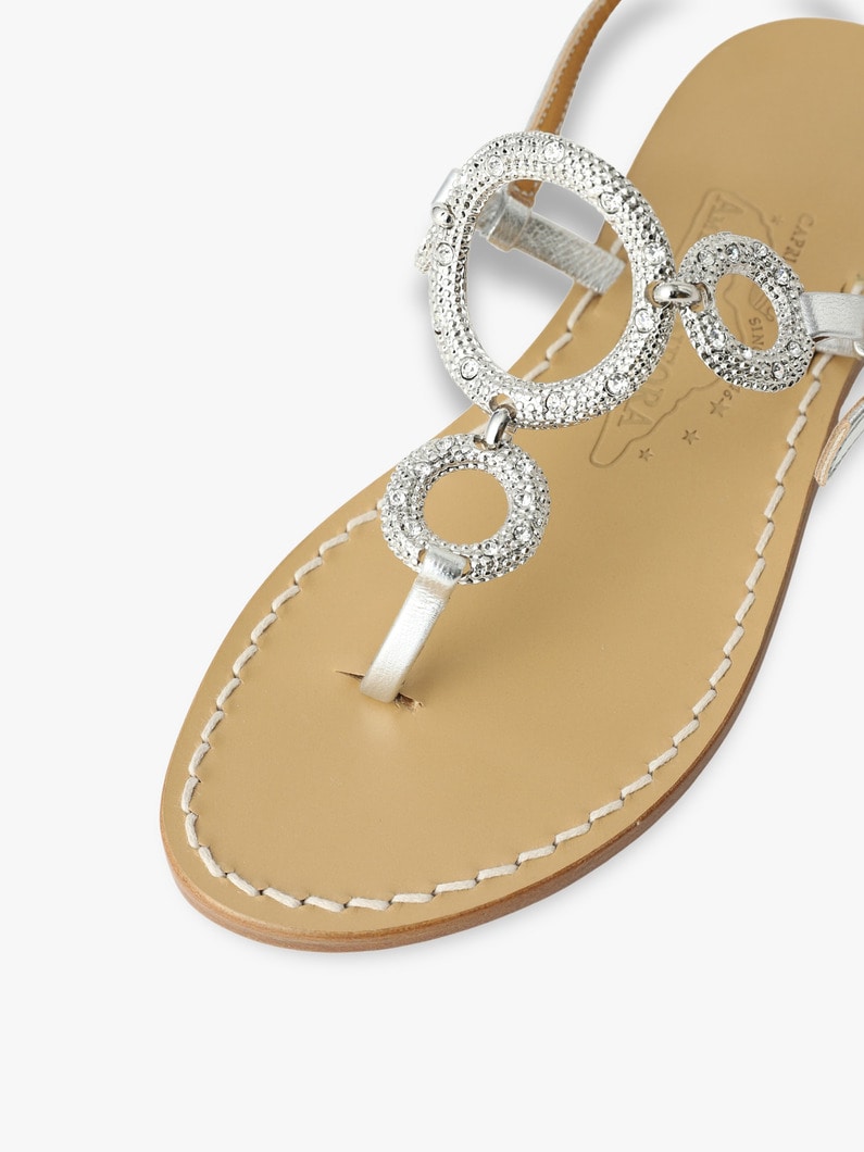 Pamela Silver Leather Sandals 詳細画像 silver 6