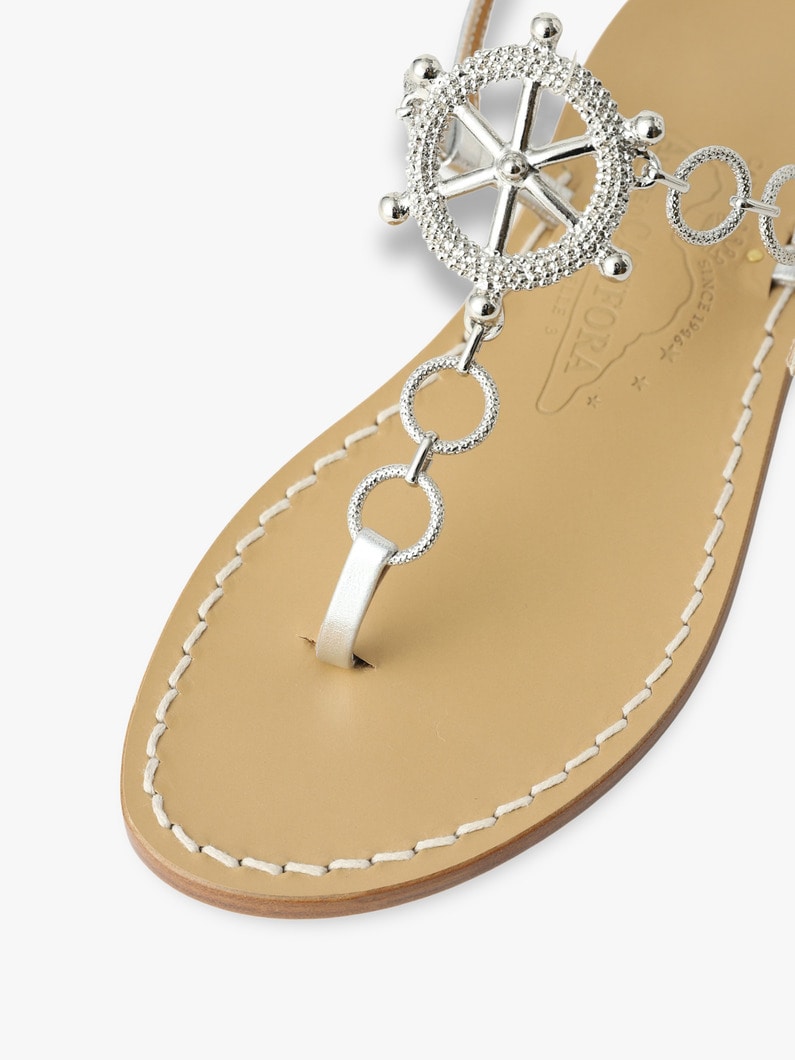 Zelda Wheel Silver Leather Sandals 詳細画像 silver 6