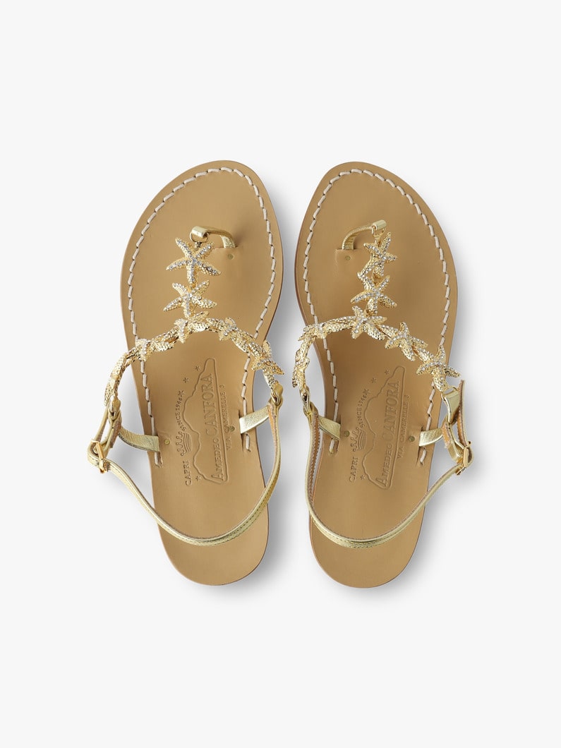 Antea Stella Gold Leather Sandals 詳細画像 gold 4