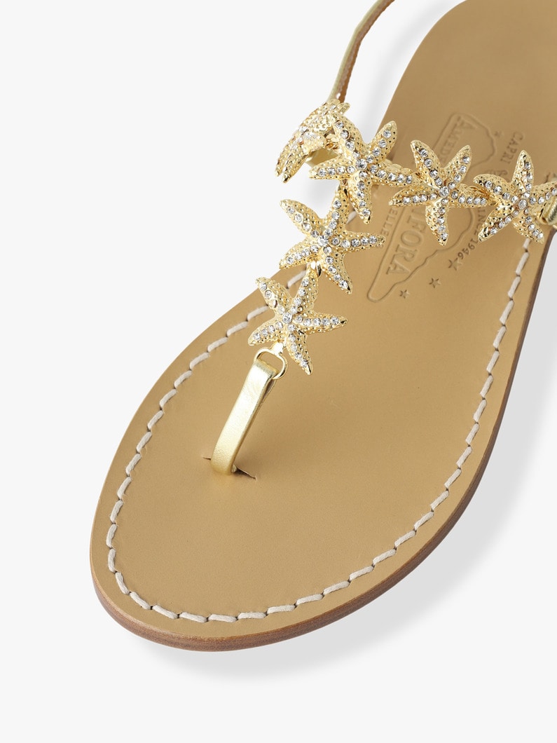 Antea Stella Gold Leather Sandals 詳細画像 gold 6