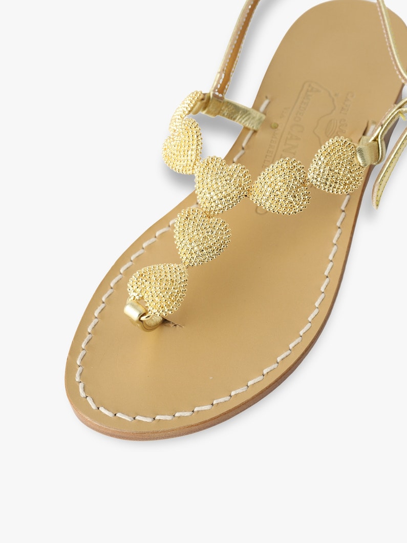 Frida Heart Gold Leather Sandals 詳細画像 gold 6