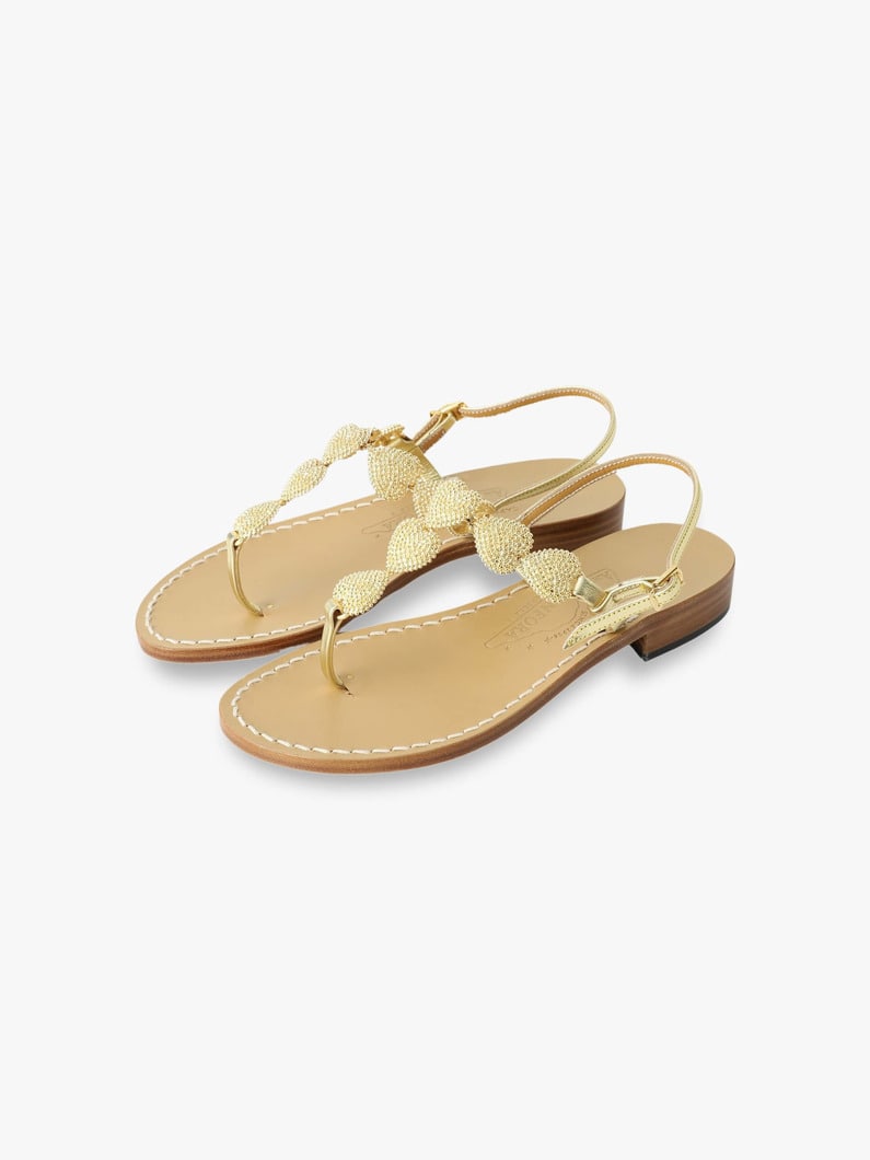 Frida Heart Gold Leather Sandals 詳細画像 gold 2