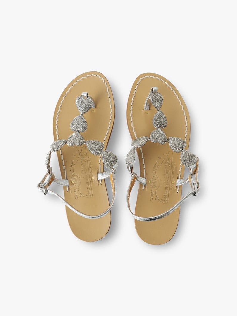Frida Heart Silver Leather Sandals 詳細画像 silver 4