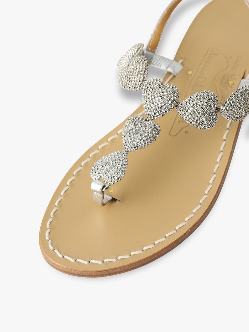 Frida Heart Silver Leather Sandals 詳細画像 silver 6