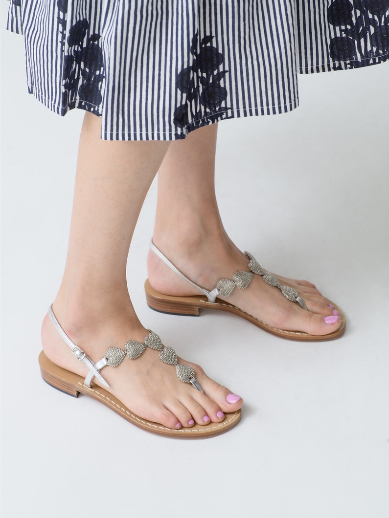 Frida Heart Silver Leather Sandals 詳細画像 silver 1