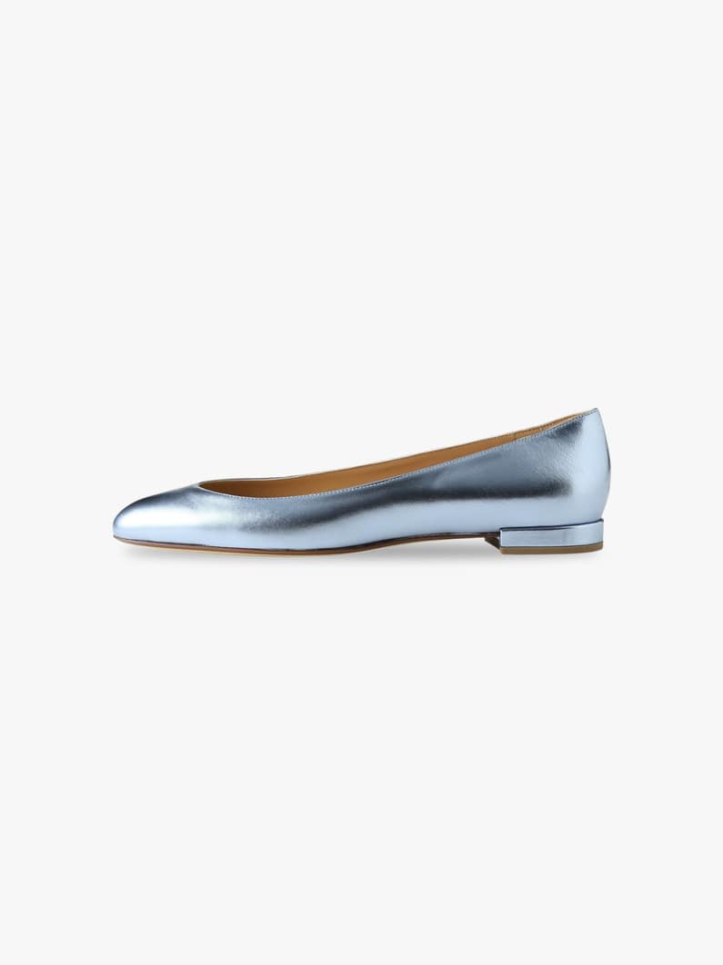 Nappa Laminated Leather Round Toe Flat Shoes (blue) 詳細画像 blue 1