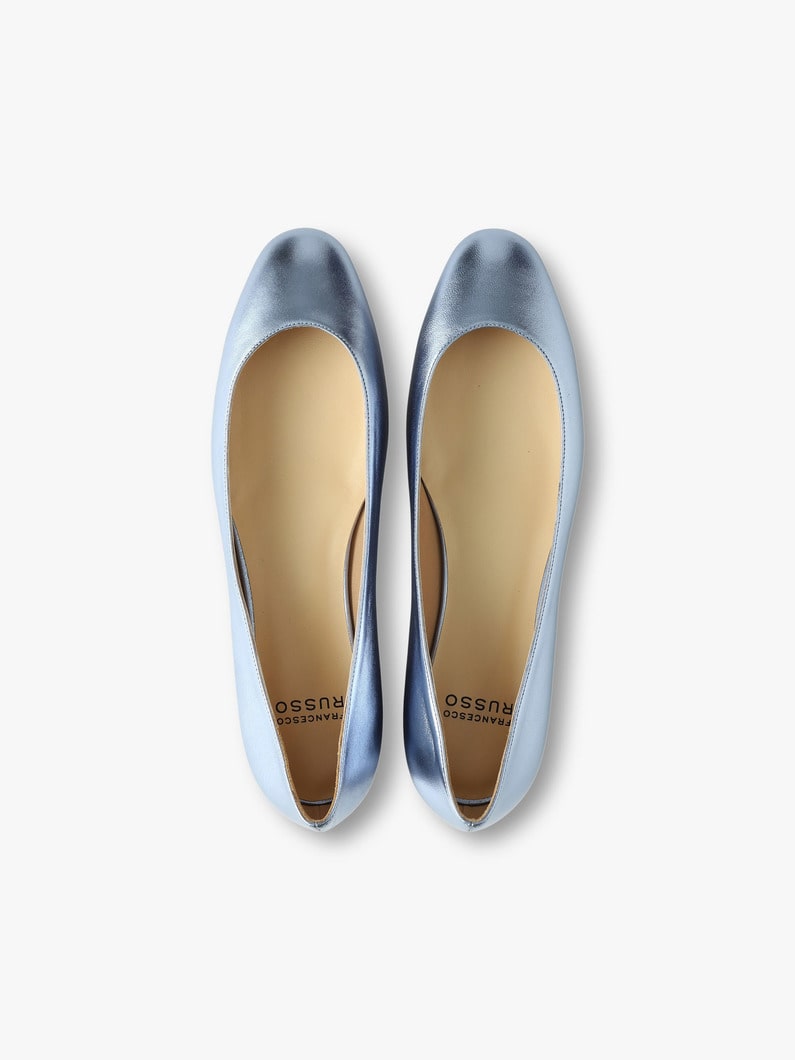 Nappa Laminated Leather Round Toe Flat Shoes (blue) 詳細画像 blue 4