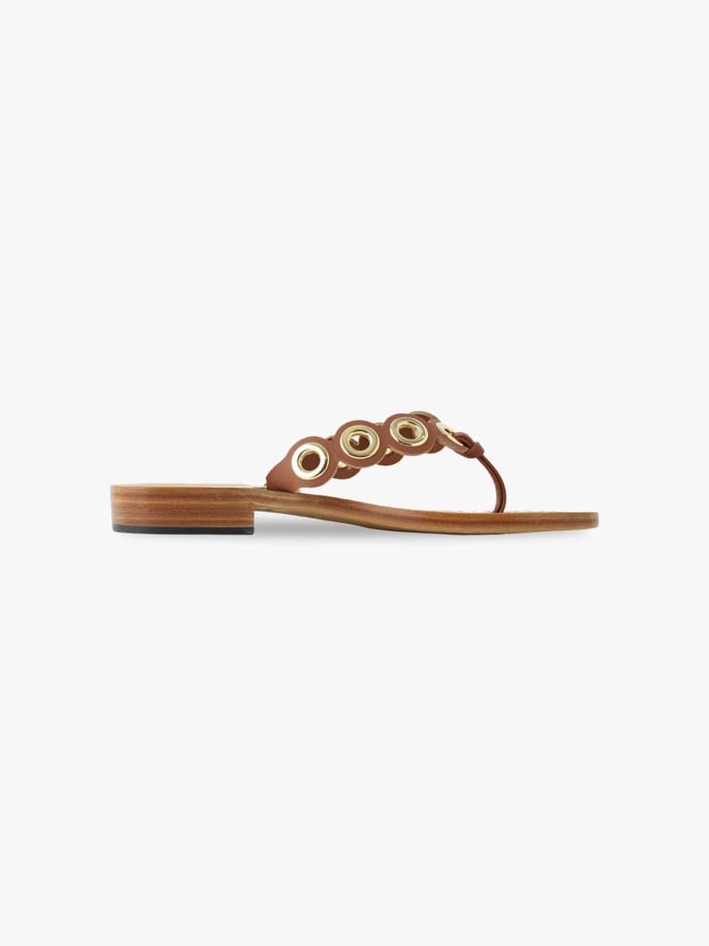 Tara Gold Rings Sandals 詳細画像 brown 2