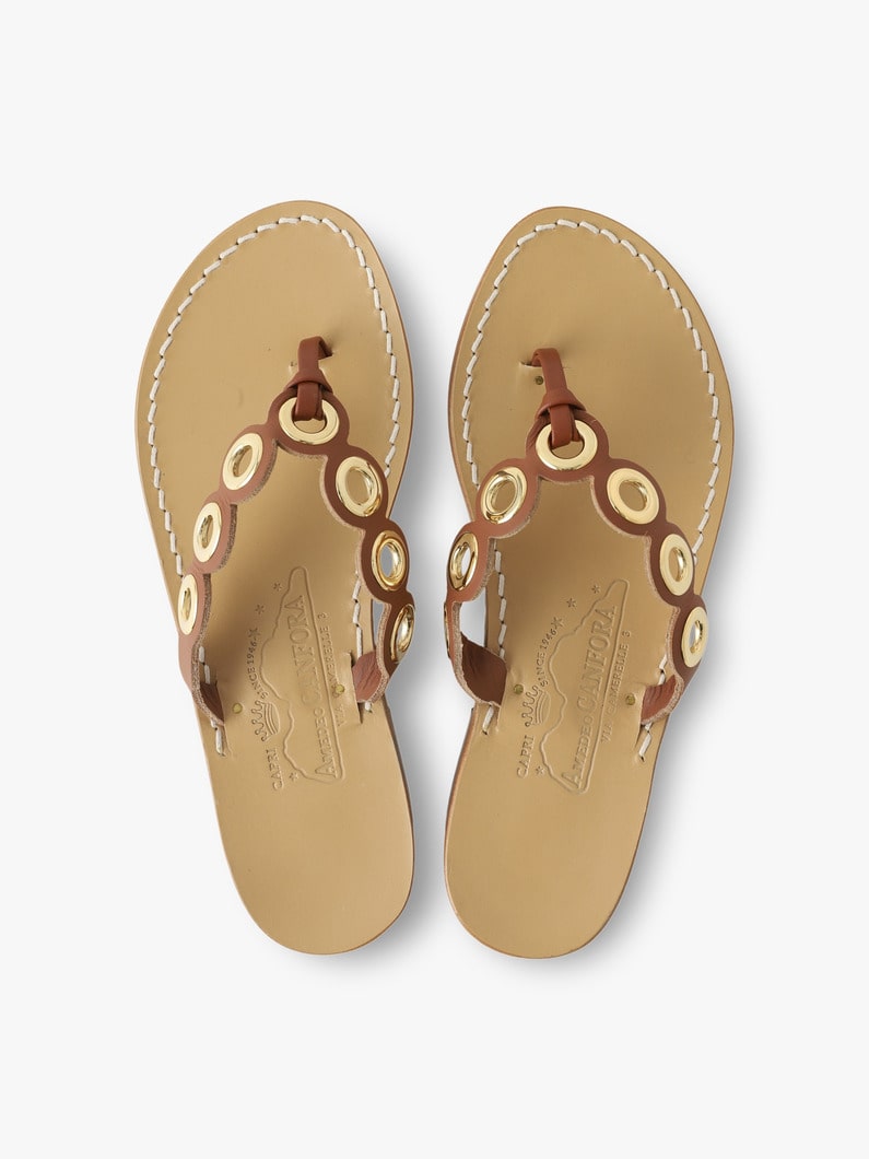 Tara Gold Rings Sandals 詳細画像 brown 4