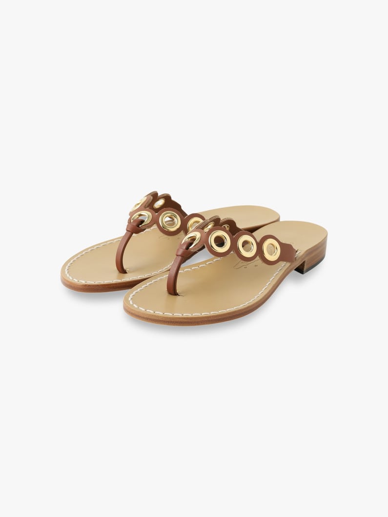 Tara Gold Rings Sandals 詳細画像 brown