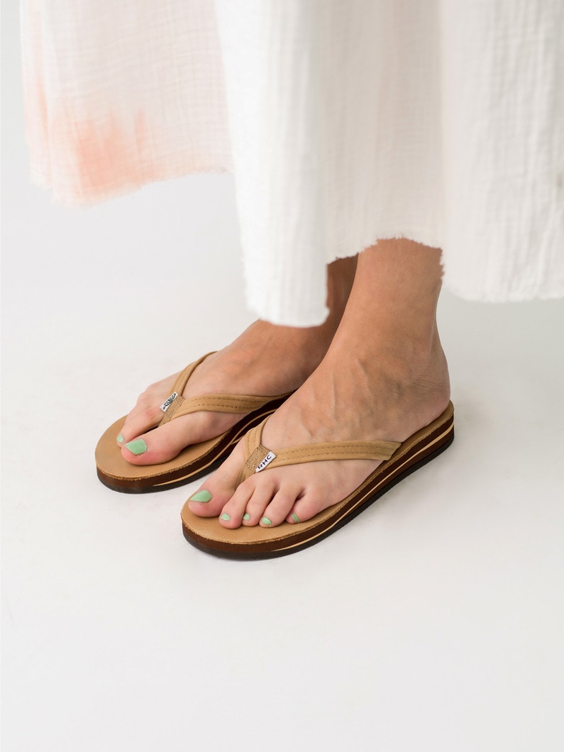 Double Layer 1/2 Narrow Sandals (women / ivory / brown) 詳細画像 ivory
