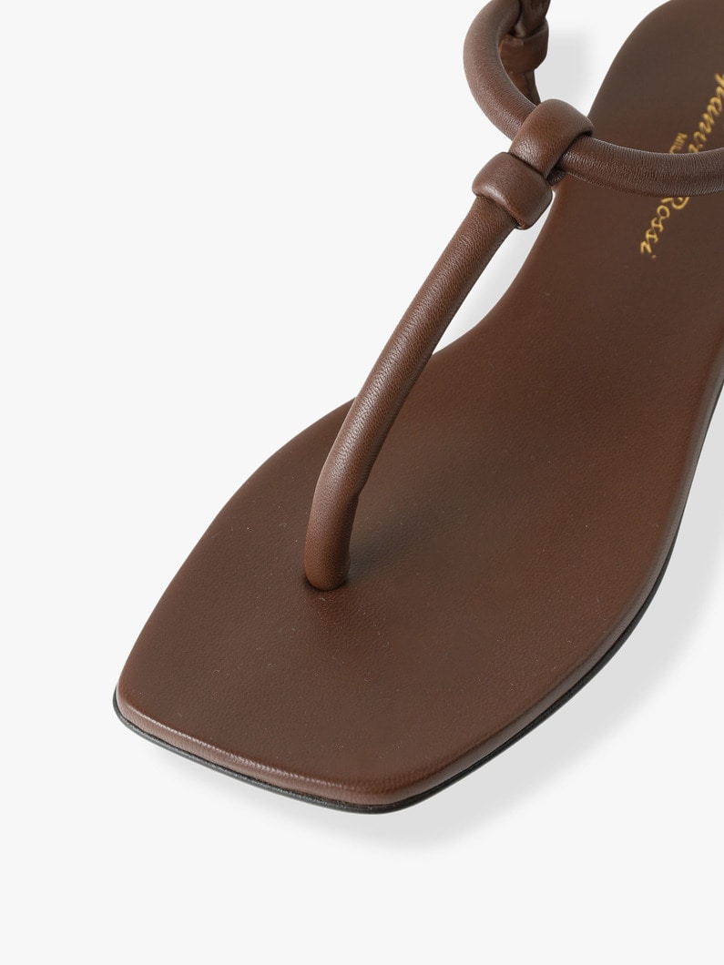 Nappa Leather T Strap Sandals (brown) 詳細画像 brown 6