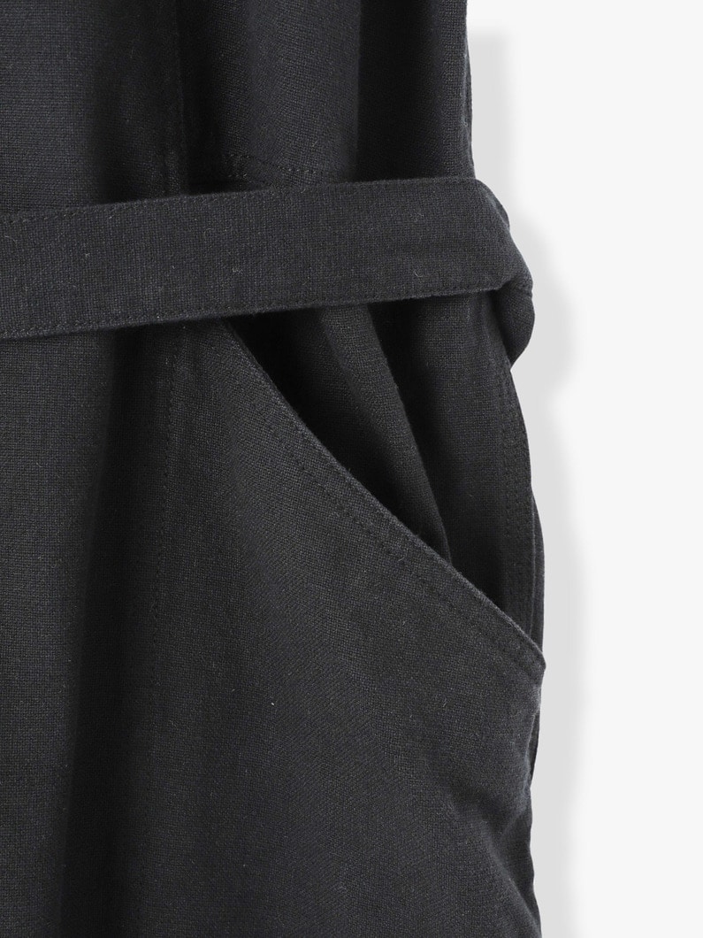 Cotton Linen Black Jumpsuit 詳細画像 black 3