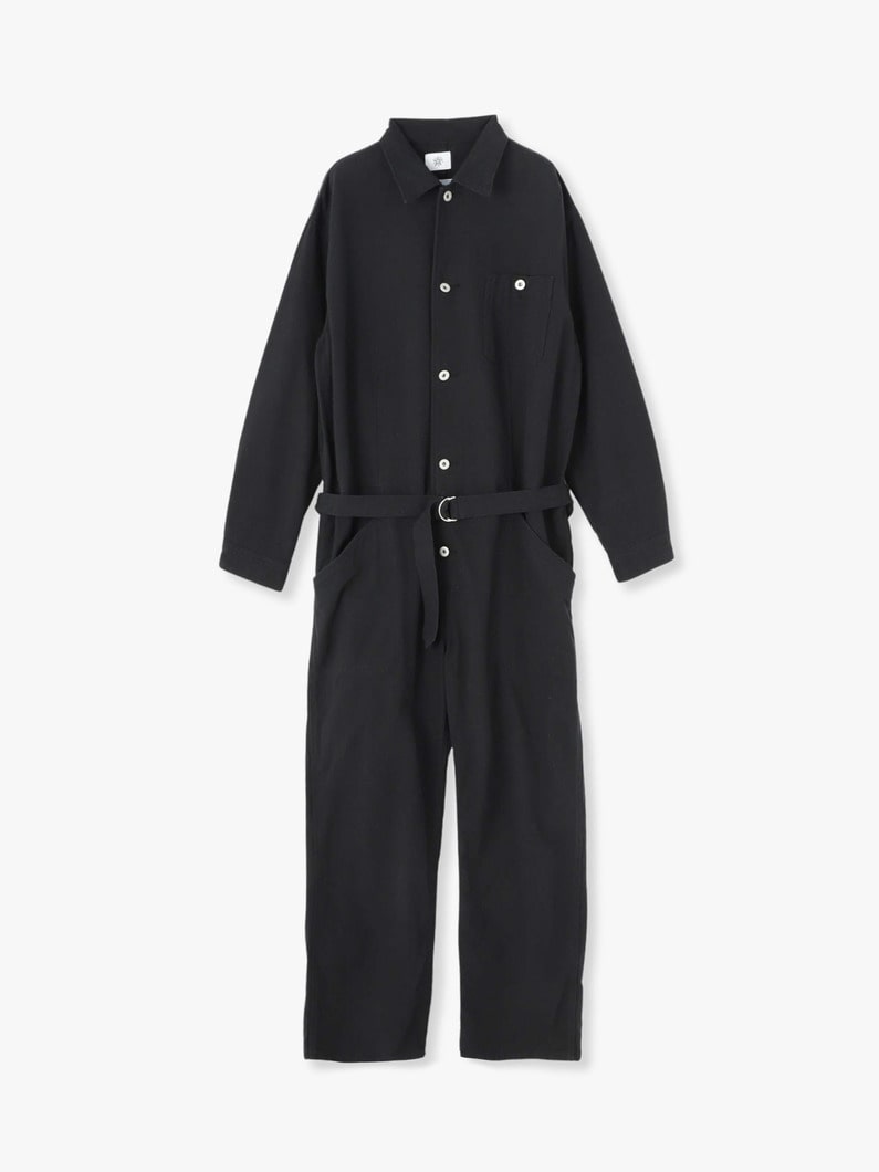 Cotton Linen Black Jumpsuit 詳細画像 black 4