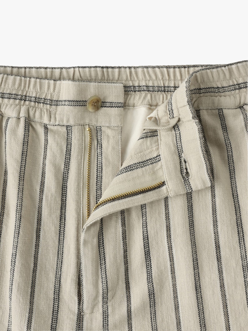 Organic Cotton Striped Easy Pants 詳細画像 ivory 2