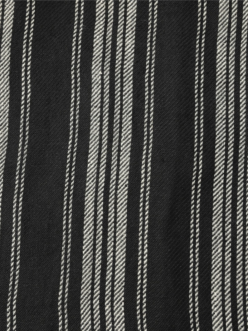 Black Linen Striped Shirt 詳細画像 black 3