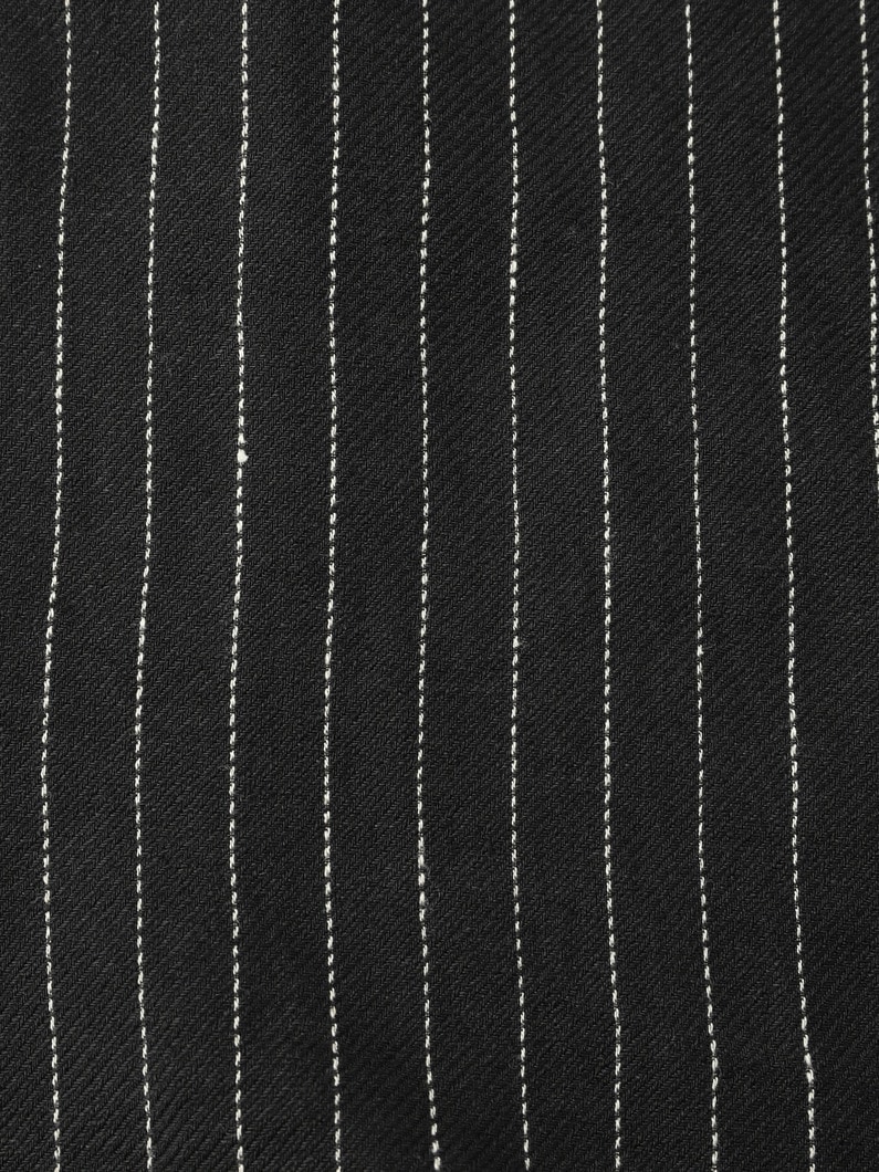 Black Linen Pinstriped Shirt 詳細画像 black 3