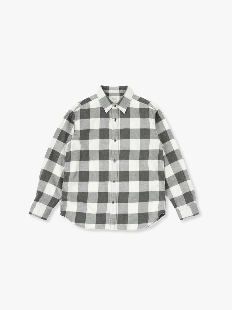 Used Flannel Checked Shirt 詳細画像 off white