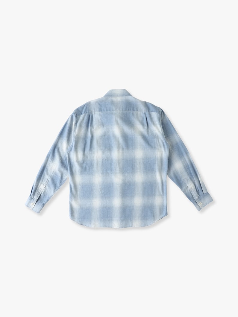 Indigo Ombre Checked Flannel Shirt 詳細画像 blue 1