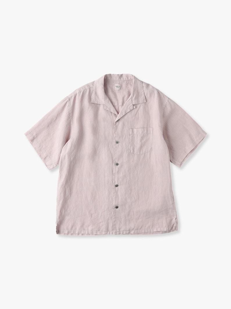 Garment Dyed Linen Open Collar Short Sleeve Shirt 詳細画像 light purple